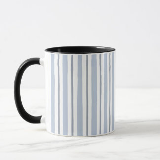 Pastell hellblaue Streifenoptik Tasse