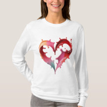 Pastell-Herz-Grafik-T-Shirt für Frauen