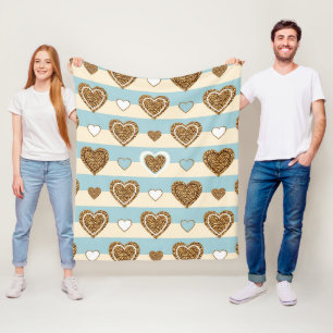Pastell-Herz-Streifen-Glitter-Stil-Muster (11) Fleecedecke