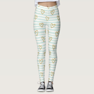 Pastell-Herz-Streifen Glitter-Stil-Muster Leggings