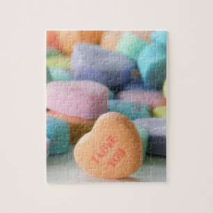 Pastell-Herzbonbon-Valentinstag-Puzzle-Geschenk