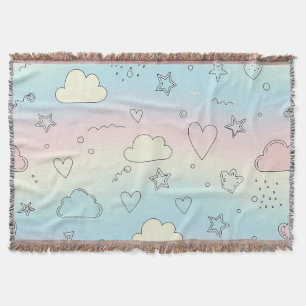 Pastell-Herzen & Wolken-Aquarell-Traum (8) Decke