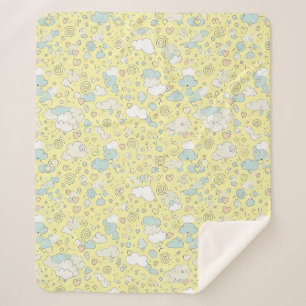 Pastell-Herzen & Wolken Wasserfarben Traum (1) Sherpadecke