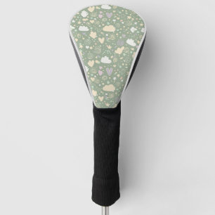 Pastell-Herzen & Wolken Wasserfarben-Traum (4) Golf Headcover