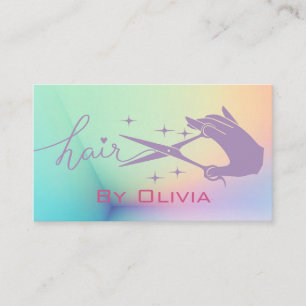 Pastell-Holografisches Logo für Friseure auf Visit Visitenkarte