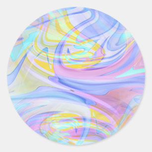 Pastell-Hologramm Runder Aufkleber