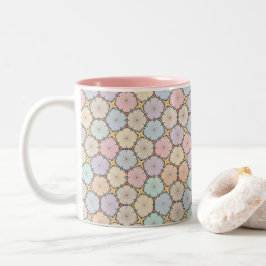 Pastell-Holzschnittzeichnung Zweifarbige Tasse