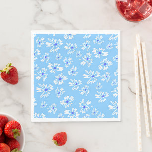 Pastell Hübsch Blau und Weiß Blume Serviette
