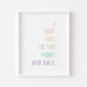 Pastell I Liebe zum Mond und auf der Rückseite dru Poster