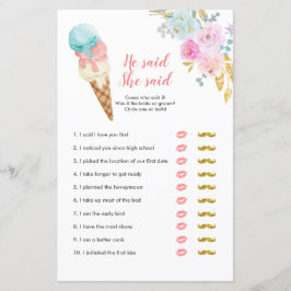 Pastell Ice Cream Floral Er sagte, sie sagte Game