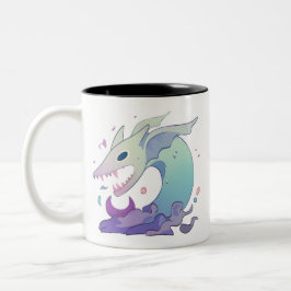 Pastell-Illustration von Meerestieren Zweifarbige Tasse