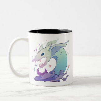 Pastell-Illustration von Meerestieren Zweifarbige Tasse