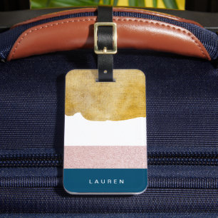 Pastell Imitate Gold Monogram Gepäckmarke Gepäckanhänger