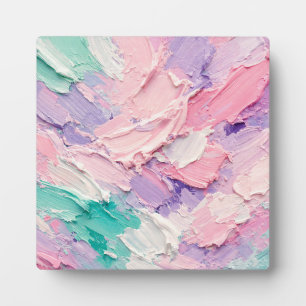 Pastell-Impasto-Pinselstrich-Abstrakt Fotoplatte