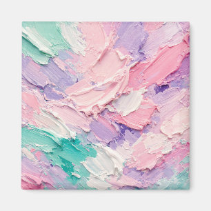 Pastell-Impasto-Pinselstrich-Abstrakt Magnet