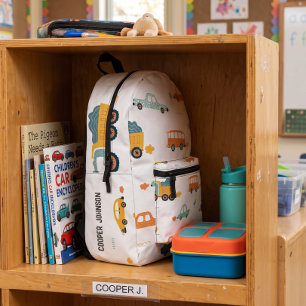 Pastell individueller Auto Name Jungen Rucksack