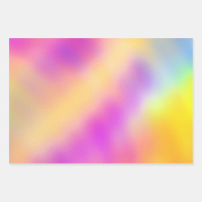 Pastell Iridescent farbenfrohe Farbgestaltung Geschenkpapier Set (Vorderseite)