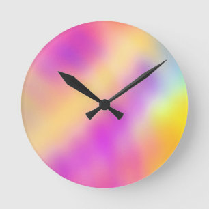 Pastell Iridescent farbenfrohe Farbgestaltung Runde Wanduhr