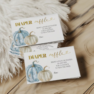 Pastell-Junge-Kürbis-Baby-Shower-Windel-Raffle Begleitkarte