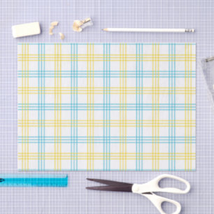 Pastell-Kariert Blau Gelb DIY-Dekoupage-Papier Seidenpapier