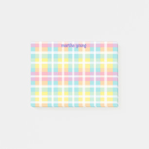 Pastell-Kariert Post-it-Notiz Post-it Klebezettel