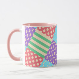 Pastell Karo Streifen Schleife Polka Punkte Geomet Tasse