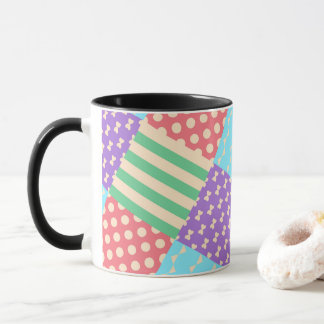 Pastell Karo Streifen Schleife Polka Punkte Geomet Tasse