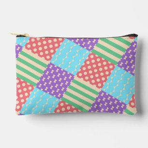 Pastell Karo Streifen Schleife Polka Punkte Geomet Zubehörtasche