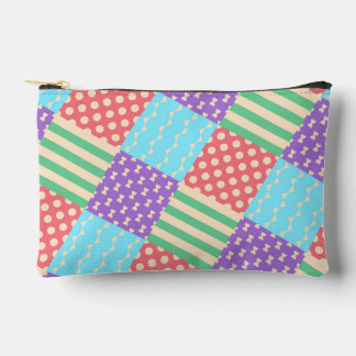 Pastell Karo Streifen Schleife Polka Punkte Geomet Zubehörtasche