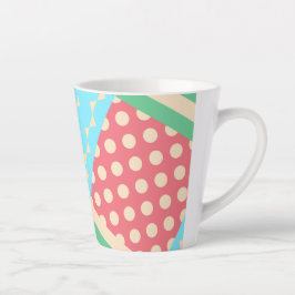 Pastell-Karo-Streifen-Schleife-Punkte-Geometrisch Milchtasse