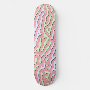 Pastell Kawaii Abstrakte Bunte Kritzel-Design Skateboard
