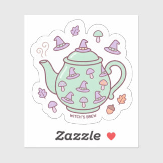 Pastell Kawaii Hexentrank Teekannen Aufkleber