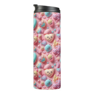 Pastell Kawaii Süßigkeiten Charakter Kunst Thermosbecher