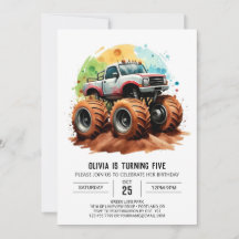 Pastell Kids' Monster Truck Geburtstag