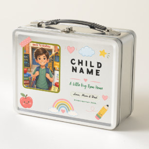 Pastell-Kindergarten-Foto-Schuldesign Metall Brotdose