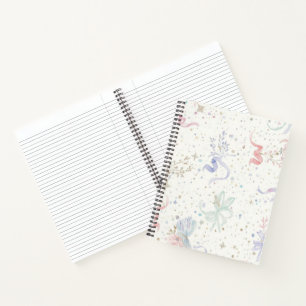 Pastell-Konfetti-Baby-Shower-Muster Sanftes Rosa Notizbuch