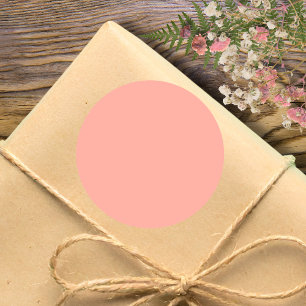 Pastell Korallenriff Einheitsfarbe   Klassisch   E Runder Aufkleber