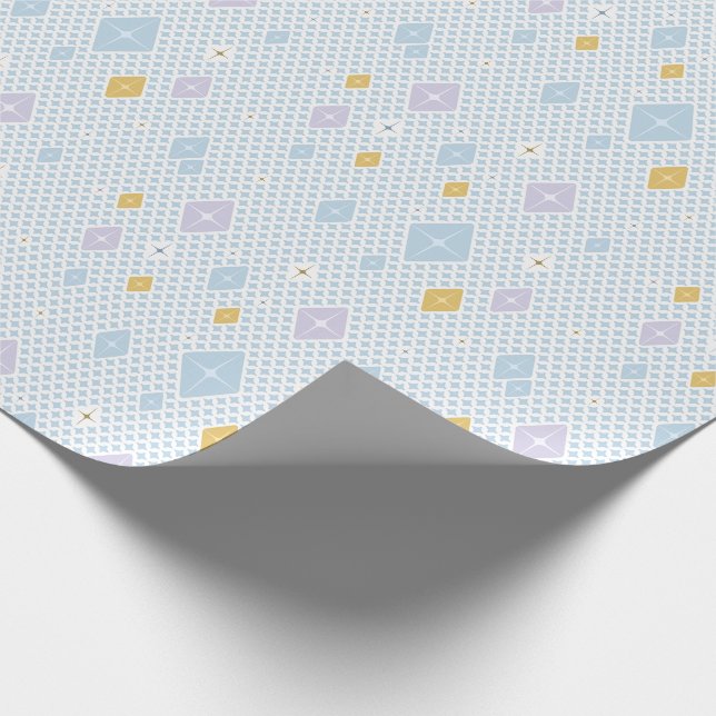 Pastell-Kristall-Stern-Muster Geschenkpapier (Ecke)