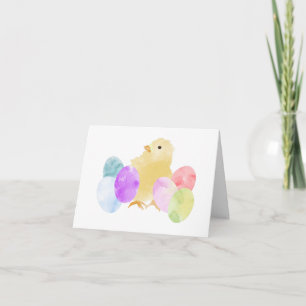 Pastell Küken mit Eier Design PERSONALISIERT Karte