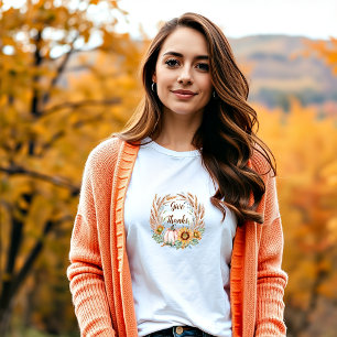 Pastell Kürbis Blütenstürz T-Shirt