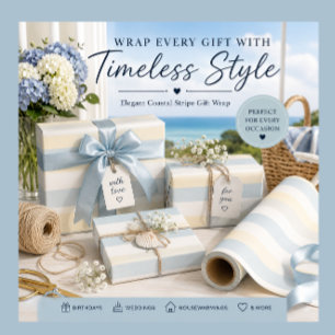 Pastell-Küstenstreifen-Boutique-Geschenkpapier Geschenkpapier