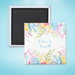 Pastell-Laubwerk Glaube an dich selbst! Magnet
