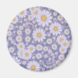 Pastell-Lavendel-Gänseblümchen-Kunst Magnet