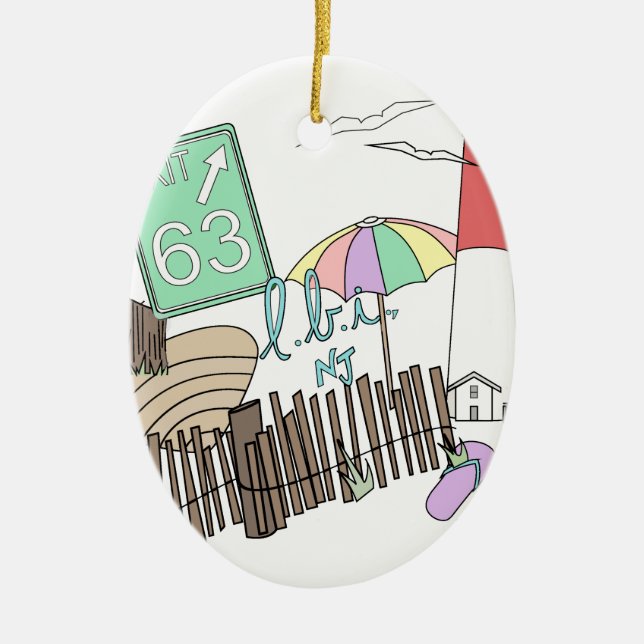 Pastell-LBI Liebe-Collage Keramikornament (Vorne)