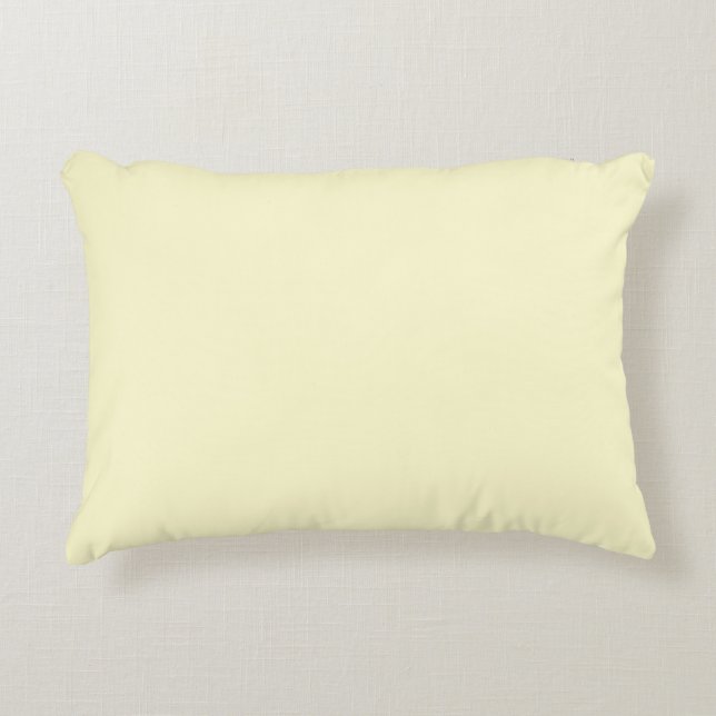 Pastell Lemon Yellow Pale Soft Meringue Yellow Zierkissen (Vorderseite)