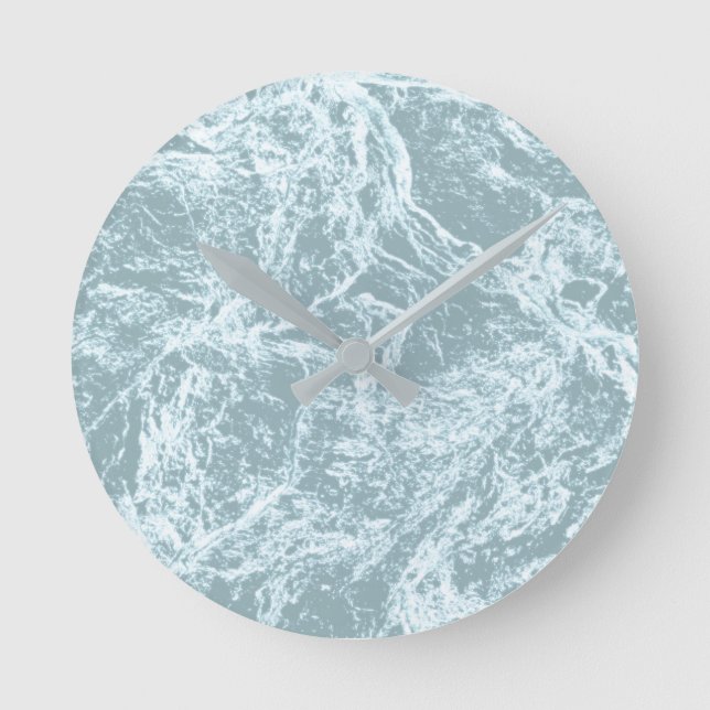 Pastell Light Türkquoise Abstrakt Runde Wanduhr (Vorderseite)