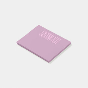 Pastell-Lila & Hellrosa Moderner editierbarer Te Post-it Klebezettel