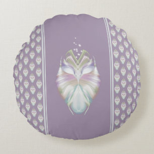 Pastell Lila Oracle Owl Rundes Kissen