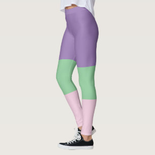 Pastell-Lila Pastell-Grün und Pastell-Rosa Leggings