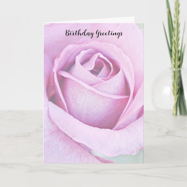 Pastell Lila Rose Blume Geburtstagskarte Karte (Vorderseite)